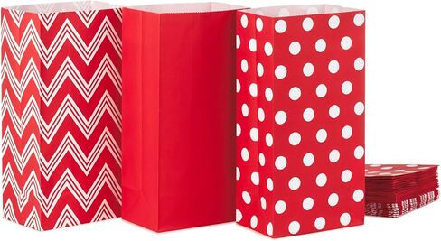 Hallmark Red and White Stripe Party Favor and Wrapped Treat Bags with Gift Tag Stickers (30 Bags, 30 Labels) for Christmas, Valentines Day, Birthdays, May Day, Care Packages and More in Saudi Arabia