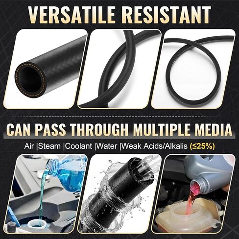 خرطوم سخان 5/8 بوصة، خرطوم سخان EPDM بطول 10 أقدام، ضغط تمزق مستقيم للمبرد المبرد 106.7 رطل لكل بوصة مربعة لنقل المياه/الغاز لأنظمة تبريد المركبات، أنبوب معرف 5/8 بوصة مع 4 مشابك in Saudi Arabia