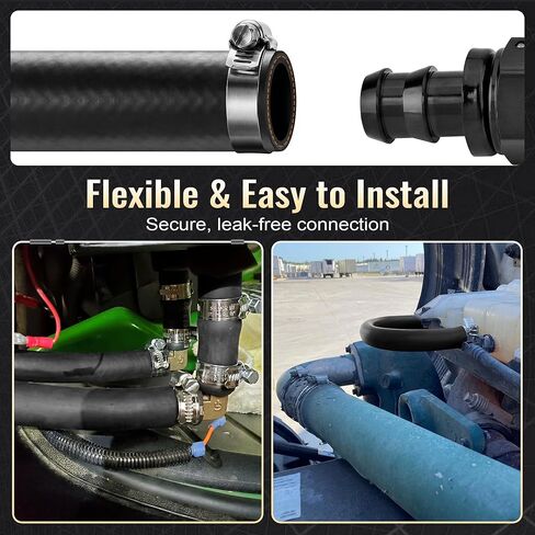خرطوم سخان 5/8 بوصة، خرطوم سخان EPDM بطول 10 أقدام، ضغط تمزق مستقيم للمبرد المبرد 106.7 رطل لكل بوصة مربعة لنقل المياه/الغاز لأنظمة تبريد المركبات، أنبوب معرف 5/8 بوصة مع 4 مشابك in Saudi Arabia