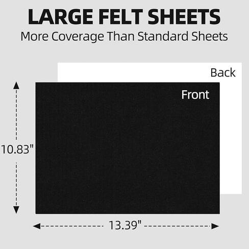 6PCS Large Self Adhesive Felt Sheet, 13.4"x10.8", 2mm Thick Black Felt Fabric Sheets for Crafts, DIY and Surface Protection, Peel and Stick Drawer & Jewelry Box Liner in Saudi Arabia