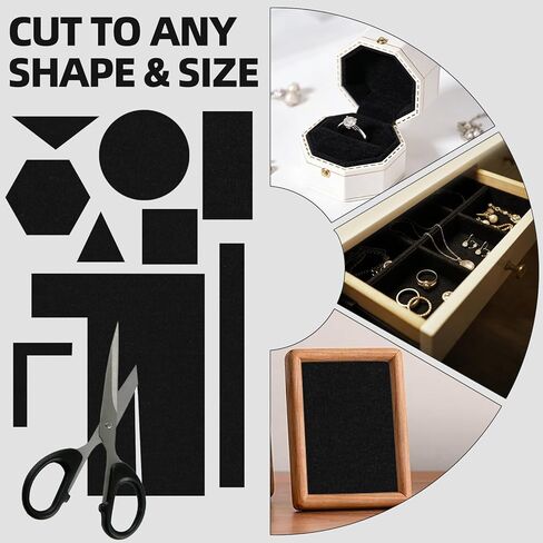6PCS Large Self Adhesive Felt Sheet, 13.4"x10.8", 2mm Thick Black Felt Fabric Sheets for Crafts, DIY and Surface Protection, Peel and Stick Drawer & Jewelry Box Liner in Saudi Arabia