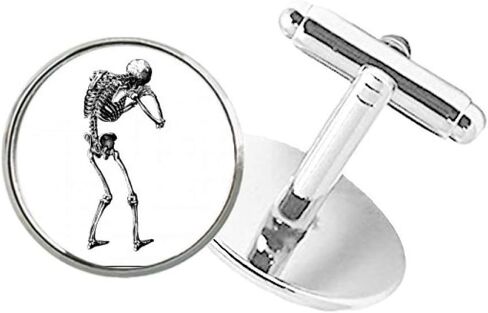 المؤخر الهيكل العظمي البشري رسم جولة زر الكفة كليب عشيق أزرار الأكمام in Kuwait