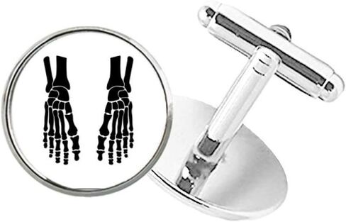 الهيكل العظمي العظام البشرية القدم نمط أسود جولة زر الكفة كليب عشيق أزرار الأكمام in Kuwait