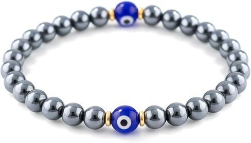 Evil Eye Bracelets for Men Women, Hematite Protection Bracelet, Handmade Good Luck Charm Jewelry Gift in Kuwait