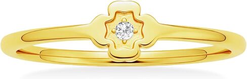 1mm Clover Rings for Women Men, 18k Gold Plated Titanium Cubic Zirconia Minimalist Fashion Dainty Ring in Kuwait