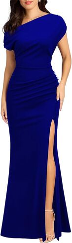 WOOSEA Women's Elegant Sleeveless Off Shoulder Sexy Split Bodycon Long Formal Party Evening Dress in Saudi Arabia