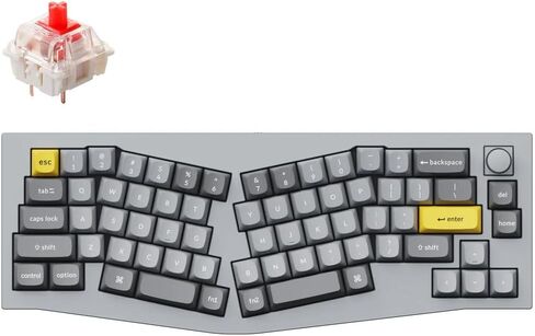 إصدار مقبض لوحة المفاتيح الميكانيكية السلكية المخصصة Keychron Q8، 65% Alice Layout QMK/VIA قابل للبرمجة مع Gateron G Pro Blue Switch حشية مزدوجة قابلة للتبديل السريع متوافقة مع نظام التشغيل Mac Windows Linux (رمادي) in Kuwait