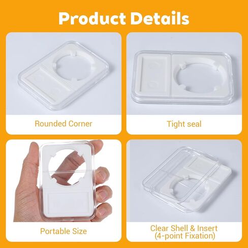 20PCS 38mm Coin Display Holder with Self-Sealing Bags, Coin Storage Case for Morgan Peace IKE Silver Dollar Coins, Storage Box for Organize Collection, Coin Sleeves Capsules Protectors in Kuwait