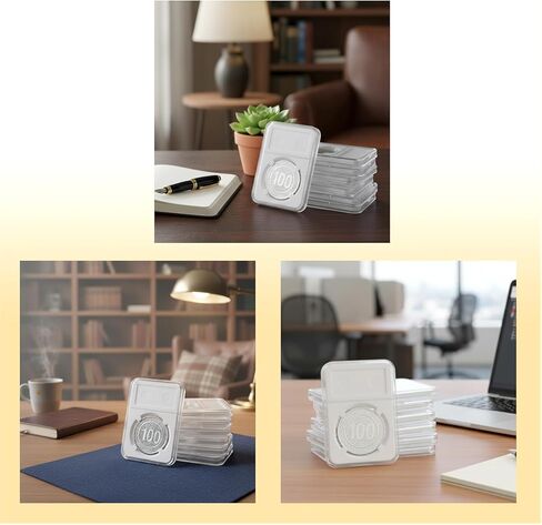 20PCS 38mm Coin Display Holder with Self-Sealing Bags, Coin Storage Case for Morgan Peace IKE Silver Dollar Coins, Storage Box for Organize Collection, Coin Sleeves Capsules Protectors in Kuwait