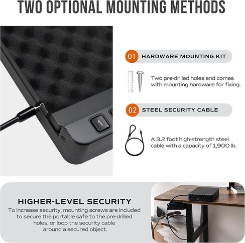 RPNB Gun Safe، مسدس محمول آمن للمسدس، خزائن مسدس ذكية مع لوحة مفاتيح رقمية بإضاءة خلفية، خزائن مسدس مثالية لجانب السرير، حقيبة مسدس صغيرة للسيارة in Kuwait