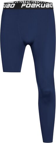 بنطال ضغط للرجال لكرة السلة بساق واحدة بطول كامل وساق واحدة، بنطال ضيق رياضي بطبقة أساسية لتمارين كرة القدم in Kuwait