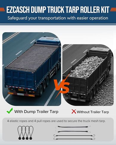 Duty Dump Truck Tarp Roller Kit with 7'x16' Mesh Tarp Hand Crank Tarp Roller Kit Adjustable Width Up to 113'' Aluminum Alloy Rust-Resistant with Complete Accessories for Dump Truck&Trailer in Saudi Arabia