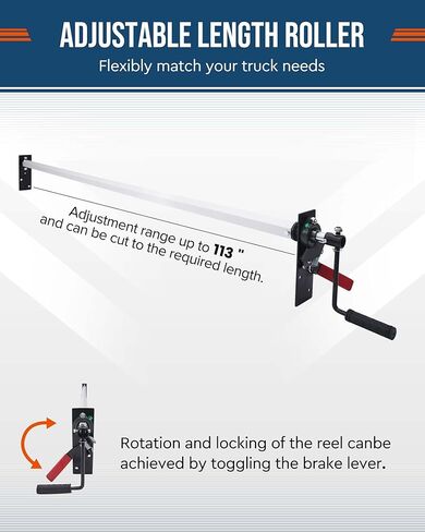 Duty Dump Truck Tarp Roller Kit with 7'x16' Mesh Tarp Hand Crank Tarp Roller Kit Adjustable Width Up to 113'' Aluminum Alloy Rust-Resistant with Complete Accessories for Dump Truck&Trailer in Saudi Arabia