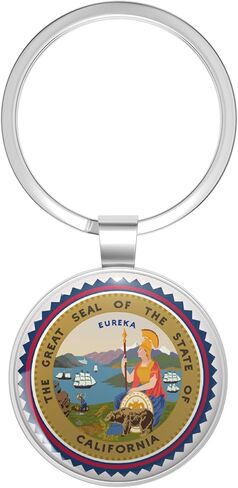 California State Official Seal in Patriotic Badge Metal Double Sided Key Chain Keychain in Saudi Arabia