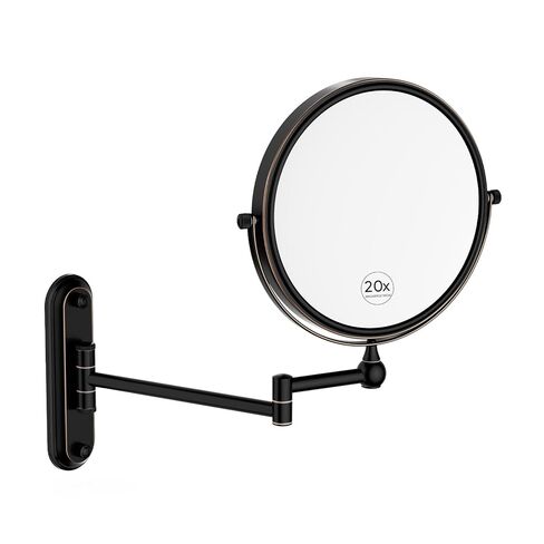 GURUN 8-Inch Wall Mount Makeup Mirror with 20X Magnification for Bathroom - 360° Rotation & Extended Arm Oil-Rubbed Bronze Dual-Sided Bathroom Mirror for Makeup, Skincare M1207T(8in,20X) in Kuwait