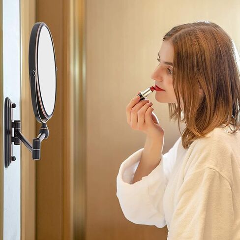 GURUN 8-Inch Wall Mount Makeup Mirror with 20X Magnification for Bathroom - 360° Rotation & Extended Arm Oil-Rubbed Bronze Dual-Sided Bathroom Mirror for Makeup, Skincare M1207T(8in,20X) in Kuwait