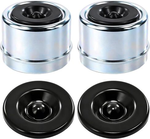 أغطية غبار لمحور المقطورة مقاس 1.98 بوصة، غطاء شحم محمل المحور لمقطورة القارب بوزن 2000-3500 رطل، والتخييم والمركبات الترفيهية - متوافقة مع محاور Dexter EZ Lube، وتتضمن سدادتين مطاطيتين إضافيتين لختم آمن in Kuwait