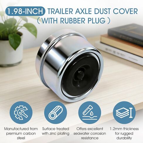 أغطية غبار لمحور المقطورة مقاس 1.98 بوصة، غطاء شحم محمل المحور لمقطورة القارب بوزن 2000-3500 رطل، والتخييم والمركبات الترفيهية - متوافقة مع محاور Dexter EZ Lube، وتتضمن سدادتين مطاطيتين إضافيتين لختم آمن in Kuwait