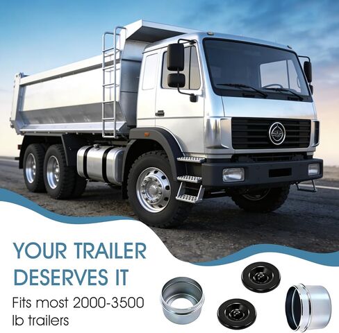 أغطية غبار لمحور المقطورة مقاس 1.98 بوصة، غطاء شحم محمل المحور لمقطورة القارب بوزن 2000-3500 رطل، والتخييم والمركبات الترفيهية - متوافقة مع محاور Dexter EZ Lube، وتتضمن سدادتين مطاطيتين إضافيتين لختم آمن in Kuwait