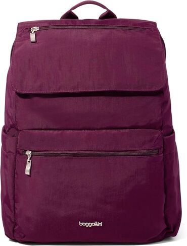 Baggallini Flap Laptop Backpack - 15"x11" Lightweight Work Travel Bag w/Luggage Sleeve & RFID in Saudi Arabia