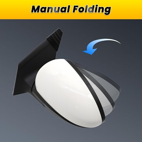Left Driver Side White Mirror Compatible with 2011-2015 Cruze Side Door Mirror w/Manual Folding & Power Glass w/o Turn Signal and w/o Heated GM1320420 19257120 (3 Pins White Left) in Saudi Arabia