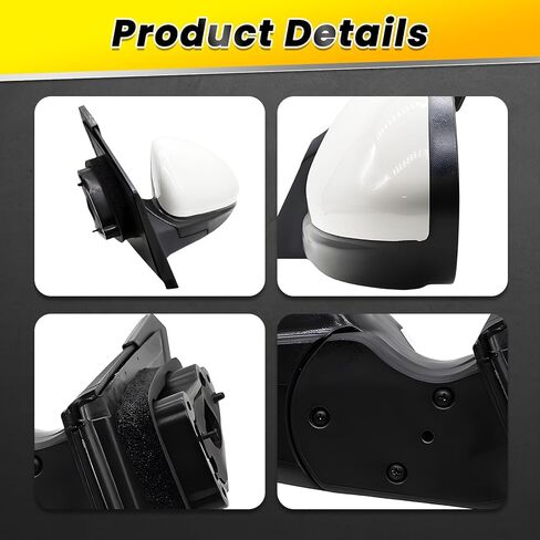 Left Driver Side White Mirror Compatible with 2011-2015 Cruze Side Door Mirror w/Manual Folding & Power Glass w/o Turn Signal and w/o Heated GM1320420 19257120 (3 Pins White Left) in Saudi Arabia