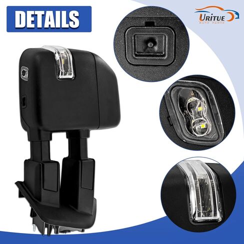Passenger Side Tow Mirror Fits for Ford F250 F350 F450 F550 2017-2022 Support Power Glass Adjust Heated with BSM Signal Light with Turn Signal Light Puddle Light Temperature Sensor Manual Folding in Kuwait