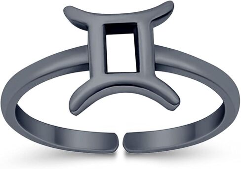 Blue Apple Co. Gemini Zodiac Sign Toe Ring Adjustable Band 925 Sterling Silver (7mm) in Saudi Arabia