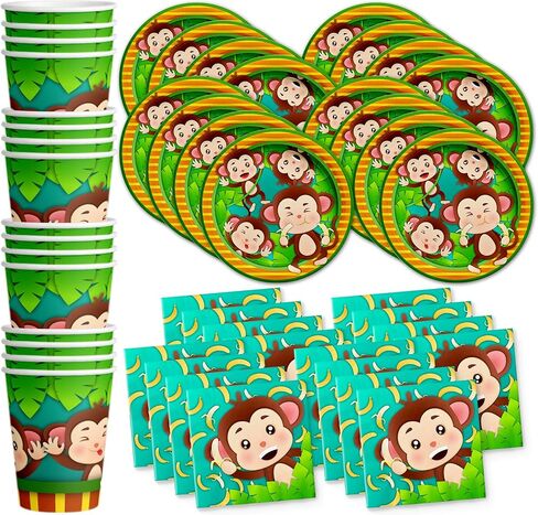 Giraffe Floral Birthday Party Supplies - Giraffe Party Supplies - Zoo Animal Party Supplies - Safari Animal Party Supplies | Tableware Set Includes Plates Napkins and Cups | Kit for 16 in Saudi Arabia