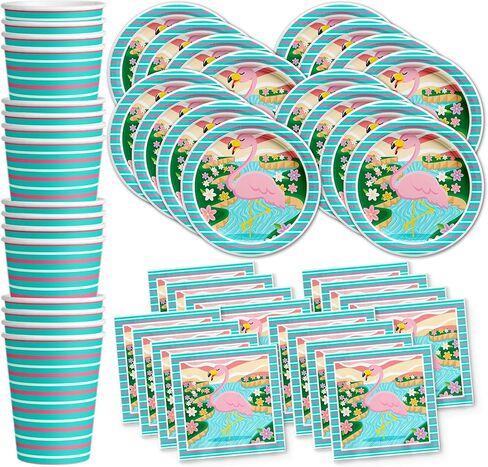 Giraffe Floral Birthday Party Supplies - Giraffe Party Supplies - Zoo Animal Party Supplies - Safari Animal Party Supplies | Tableware Set Includes Plates Napkins and Cups | Kit for 16 in Saudi Arabia