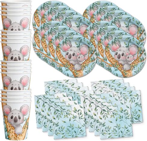 Giraffe Floral Birthday Party Supplies - Giraffe Party Supplies - Zoo Animal Party Supplies - Safari Animal Party Supplies | Tableware Set Includes Plates Napkins and Cups | Kit for 16 in Saudi Arabia