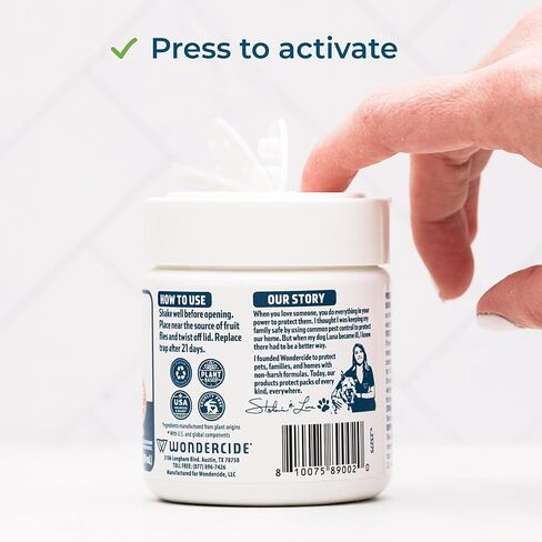 Wondercide - Fruit Fly Trap for Kitchen, Home, and Indoor Areas - Fruit Fly Killer - Pet and People Safe - Made in USA & Plant Based - 5.4 oz - 2 Pack in Kuwait