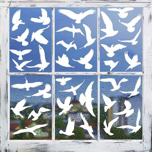SHUCHING Spring Tree Branch Bird Window Sticker, White Flower Window Clings for Glass, Double Sided Static Anti Collision Sticker in Saudi Arabia