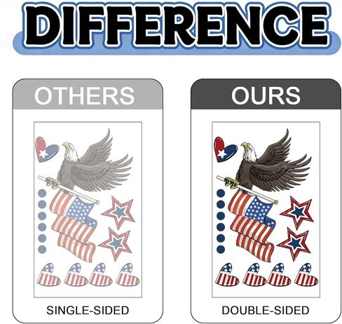 ZAWE 9 أوراق جنود نجوم أمريكا الوطنية التذكارية اليوم التذكاري نافذة تلتصق على الوجهين قابلة لإعادة الاستخدام ملصقات نافذة ثابتة لتزيين الحفلات والفصول الدراسية والمكاتب in Kuwait