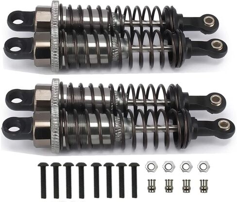 ممتص الصدمات من سبيكة 70 مم قابل للتعديل بالزيت لسيارة RC 1/16 شاحنة عربات التي تجرها الدواب Hsp Hip Losi لعبة أجزاء القفز المطورة 4 قطعة/المجموعة (فضي) in Kuwait