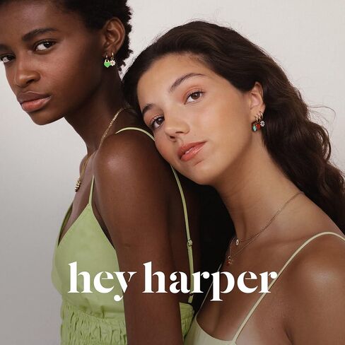 أقراط Hey Harper هوب للنساء العصرية - مجوهرات خفيفة الوزن مقاومة للماء والعرق - أقراط من الفولاذ المقاوم للصدأ مع طلاء ذهبي اللون PVD عيار 14 قيراط in Saudi Arabia