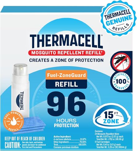 عبوات طارد البعوض من ثيرماسيل؛ متوافق مع أي مبيد ثيرماسيل يعمل بالوقود؛ فعال للغاية، يدوم طويلاً، بدون رذاذ، بدون رائحة، بدون فوضى؛ منطقة 15 قدم للحماية من البعوض in Kuwait