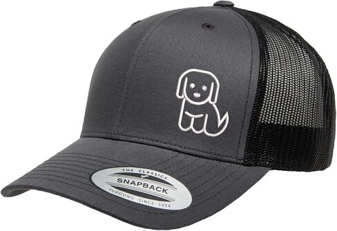 Embroidered Puppy Trucker Hat - Adjustable Mesh Snapback Baseball Cap for Men and Women, Casual Outdoor Style in Kuwait