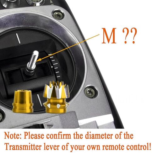 2pcs Alloy M3 Transmitter Rocker Stick Ends for Frsky X7 Flysky I6S I6 I6X Jumper T18 T16 Futaba Spektrum DX6 DX7S DX8 Taranis X9D RadioLink RC Multicopter Quadcopter(Yellow) in Kuwait