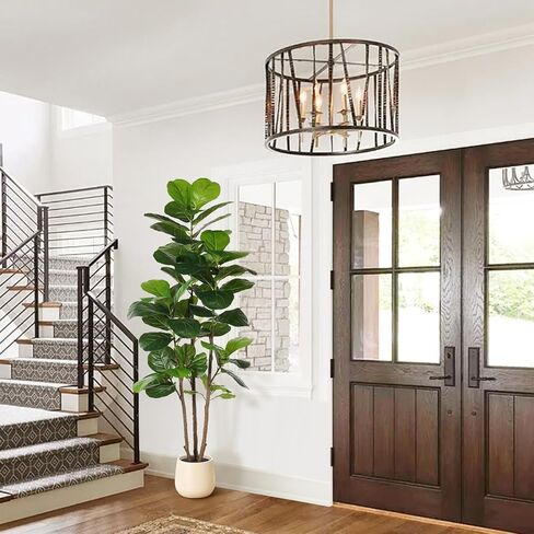 Realead 6ft Fiddle Leaf Fig Tree Artificial with Tall Exquisite Planter - Tall Faux Fiddle Leaf Fig Tree with Natural Trunk and Lifelike Leaves - Fake Fig Tree for Home Living Room Indoor Decor in Saudi Arabia