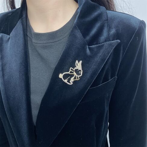 Cute Rabbit Bow Imitation Rhinestones Brooch Pin for Women Girls Gold-Tone Animal Bunny Lapel Pins Badge Accessory for Suit Dress Clothing Hat Bag Fashion Jewelry for Easter Day Party 50mm in Saudi Arabia