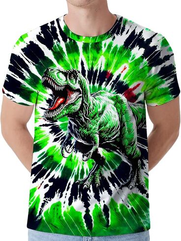 Men's Tie Dye Shirt Hippies Senior Short Sleeve Tees Crew Neck T Shirts in Saudi Arabia