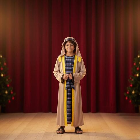 A2Z 4 Kids Boys Nativity Play Shepherd Costume Villager Townspeople Joseph Innkeeper Costume Xmas School Play Dress Costume in Kuwait