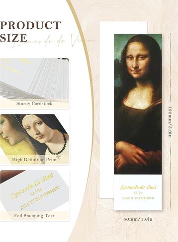 30 Pcs Paper Bookmarks, da Vinci Art Works Bookmark Bulk for Book Lovers, Aesthetic Bookmarks Set for Women Men in Kuwait