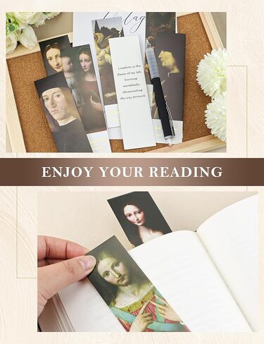30 Pcs Paper Bookmarks, da Vinci Art Works Bookmark Bulk for Book Lovers, Aesthetic Bookmarks Set for Women Men in Kuwait