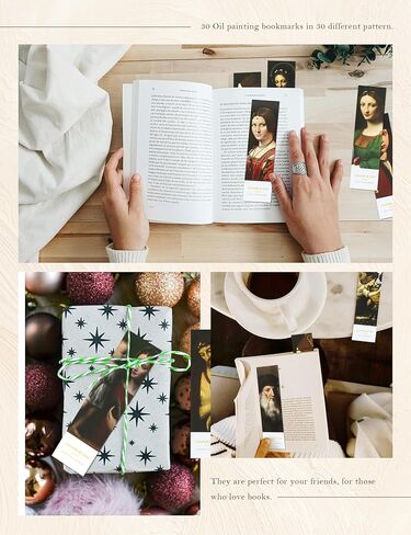 30 Pcs Paper Bookmarks, da Vinci Art Works Bookmark Bulk for Book Lovers, Aesthetic Bookmarks Set for Women Men in Kuwait