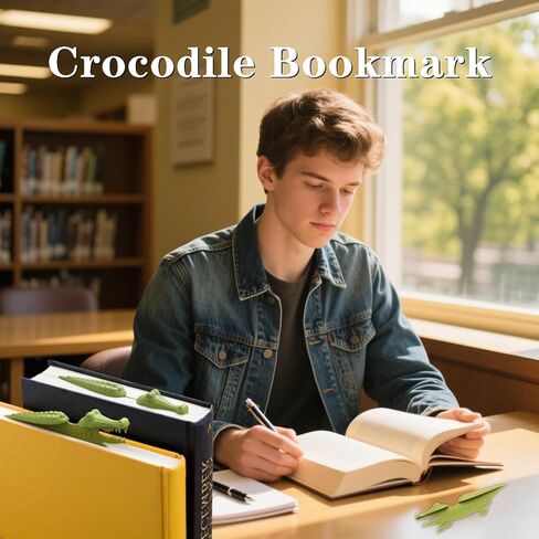 1 Pcs Crocodile Bookmark Exquisite 3D Animal Funny Bookmarks for Reading Lovers, Green in Kuwait