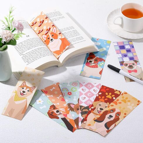 Kosiz 200 Pcs Dog Bookmarks Cute Book Markers Bulk Assorted Fun Dog Bookmarks Set Inspirational Pet Cartoon Book Lovers Mark for Holiday Reading Gift in Saudi Arabia