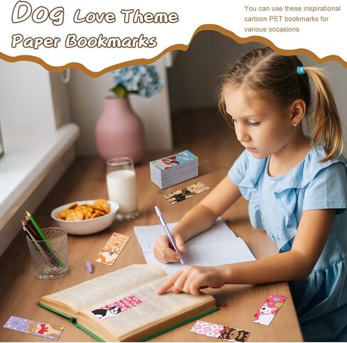 Kosiz 200 Pcs Dog Bookmarks Cute Book Markers Bulk Assorted Fun Dog Bookmarks Set Inspirational Pet Cartoon Book Lovers Mark for Holiday Reading Gift in Saudi Arabia