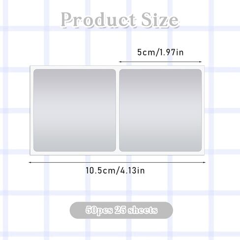 2 Inch Silver Scratch Off Labels, 50 PCS Rectangle Self-Adhesive DIY Scratch-Off Cards Scratch Stickers Scratch-Off Stickers for Making Surprise Reward Cards and Raffle Ticket, Silver in Kuwait